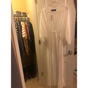 NWT Francesca’s Blue Rain Duster